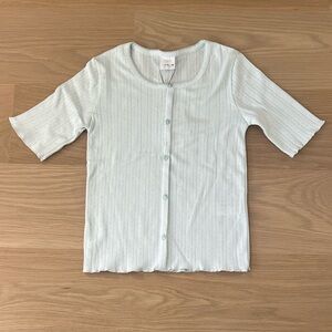 Zara Light Gray Textured Knit Top size 11-12